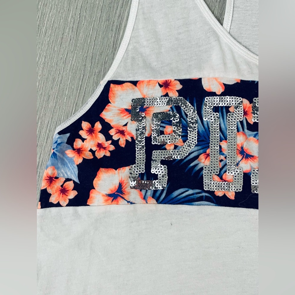 VS PINK Sequin Tropical Tank Top 🌺🌴 - Picture 5 of 10